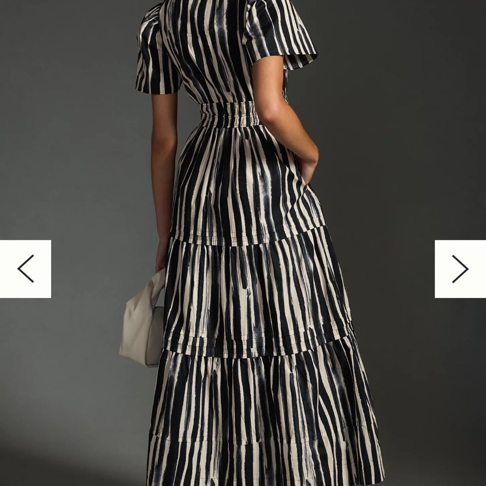 Anthropologie Black and White Striped Maxi Dress - Picture 2 of 6